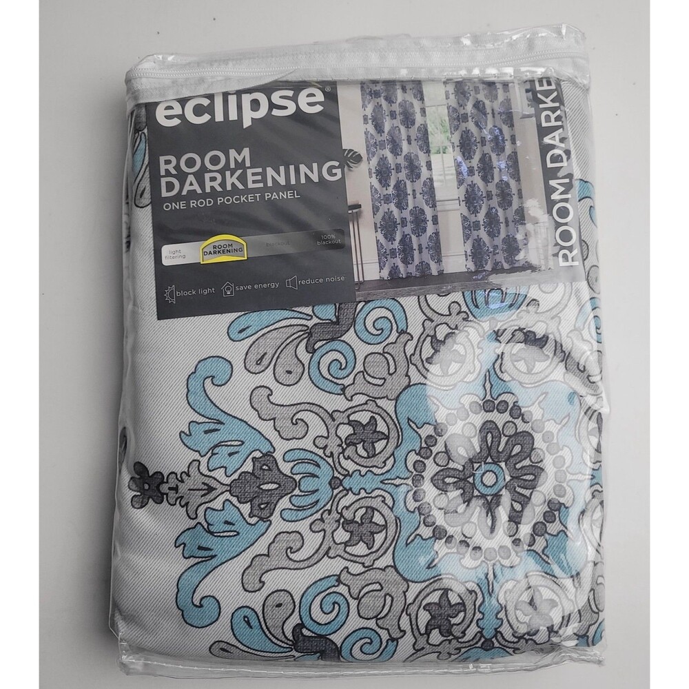Eclipse Thermaweave Darkening Window SINGLE Curtain Panel 'Aqua' 37x84in #CT8